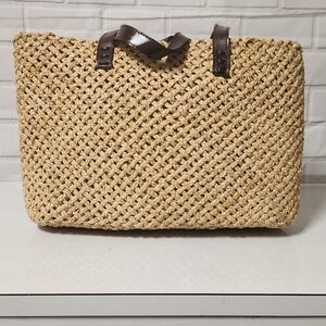 Vintage boho rattan shoulder bag